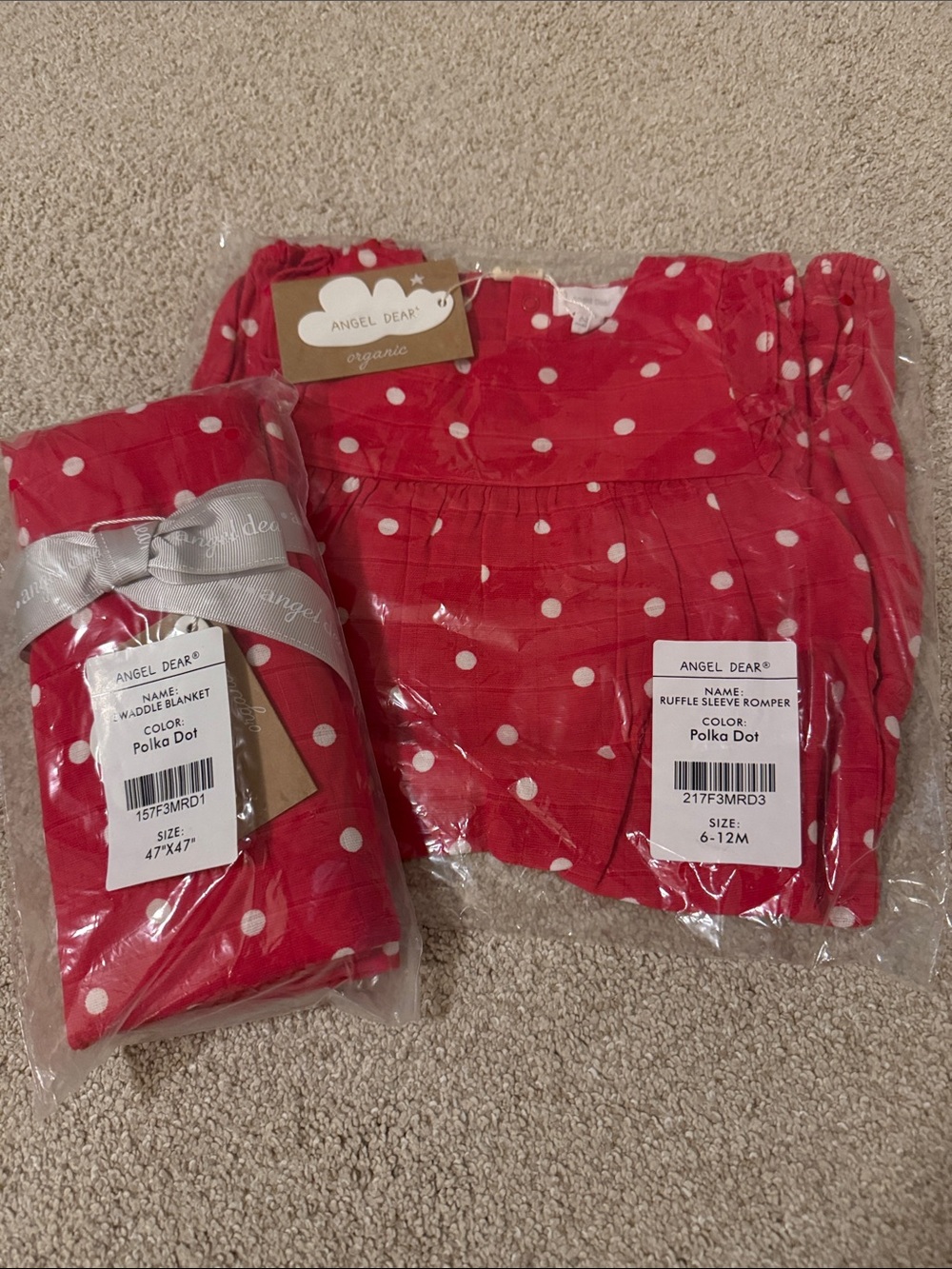 NWT Angel Dear Romper and Swaddle Set
